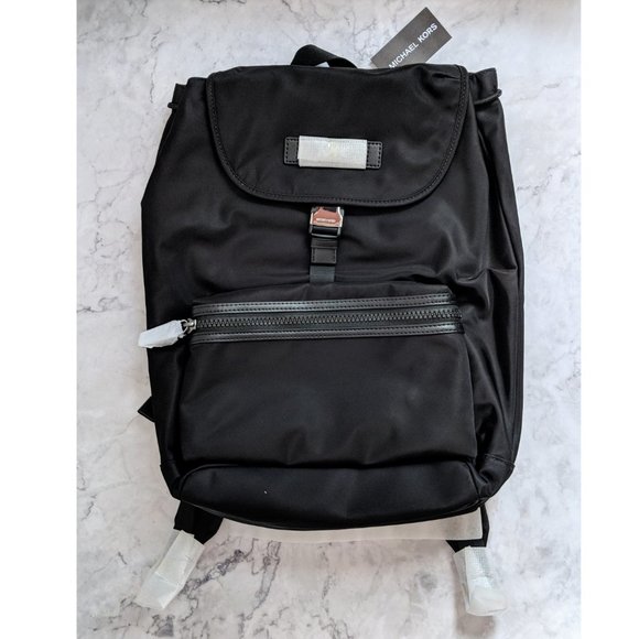 Michael Kors Men's Kent Field Backpack Black Nylon NWT - Picture 1 of 11
